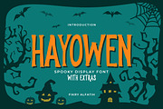 Hayowen Spooky Typeface + Extras, a Serif Font by Fikry Alfatih (Thumbnail 1 of 7)