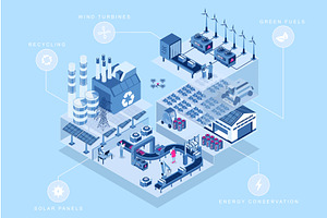 Manufacturing Isometric Concept, an Illustration by alexdndz