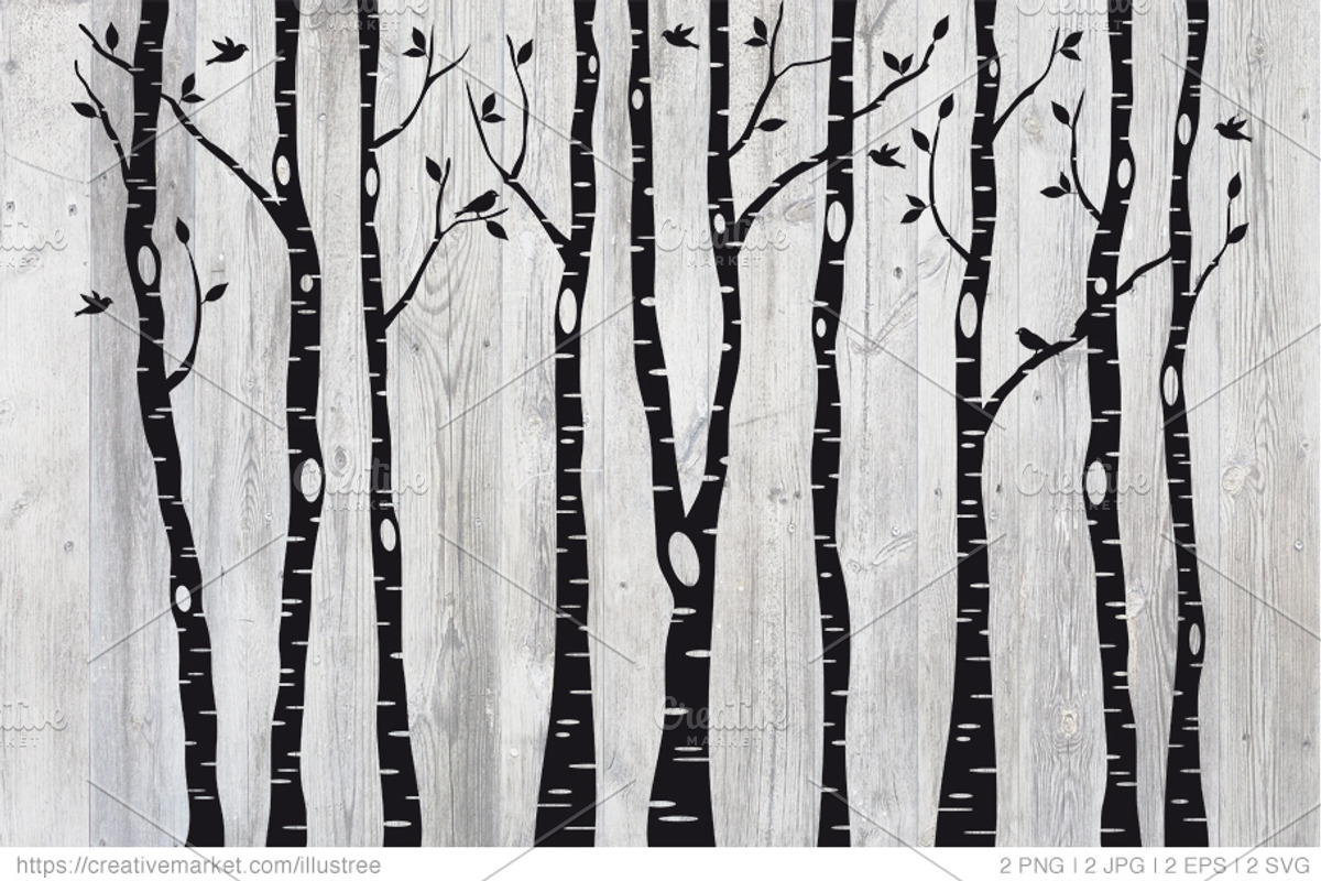 Birch tree silhouettes, EPS, SVG, a Graphic by Illustree (Photo 1 of 4)