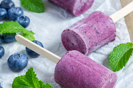 Homemade popsicles with blueberry, yogurt and honey, a Food & Drink Photo by iuliia_n