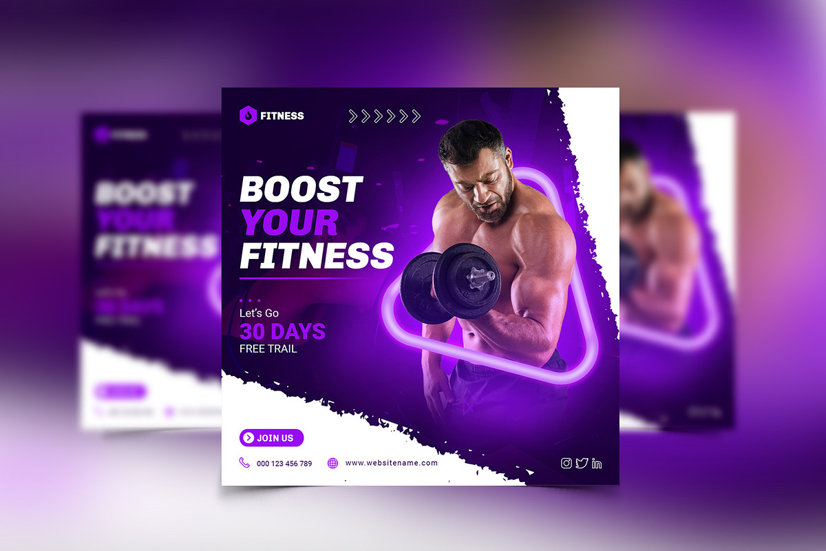 Gym social media flyer post template, a Design Template by zahidhossainalif (Photo 2 of 2)