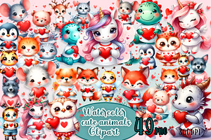 Funny animal clipart|Cute heart, an Animal Illustration by ElenazlataArt