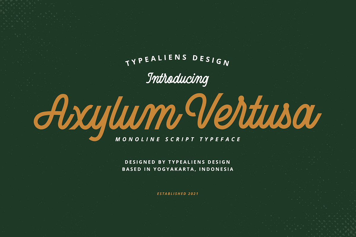 Axylum Vertusa, a Script Font by ilhamtaro (Photo 1 of 11)