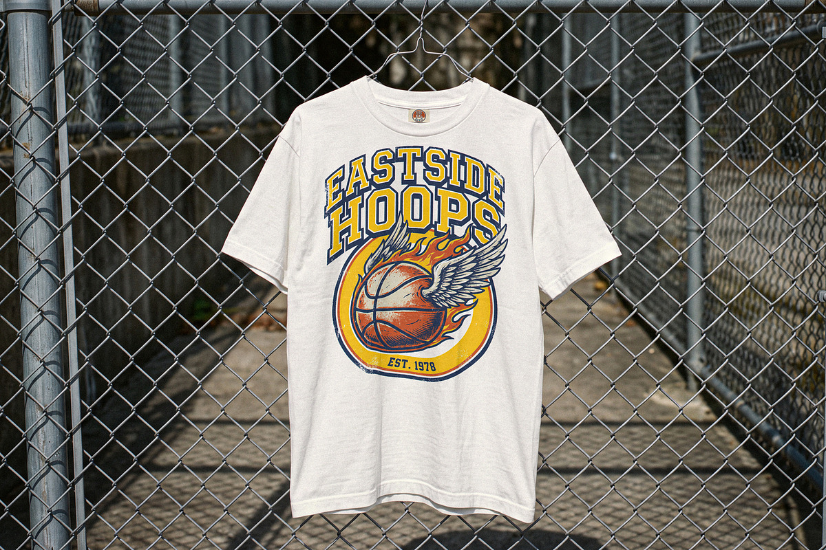 T-shirt On Chain Link Fence Mockup, a Shirt Mockup by Designer Dude (Photo 1 of 2)