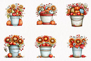 Harvest Bucket Watercolor Clipart, a Seasonal Illustration by fashionaddict (Thumbnail 2 of 7)