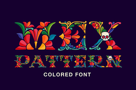 Mexican Pattern Colored font, a Symbol Font by kaer_shop
