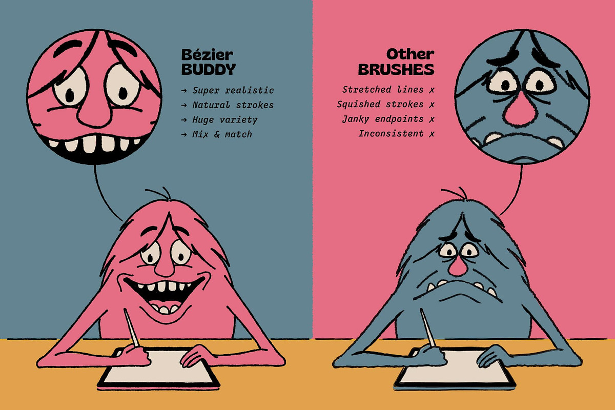 Bézier Buddy brushes for Affinity, a Brush Add-On by True Grit Texture Supply (Photo 7 of 10)