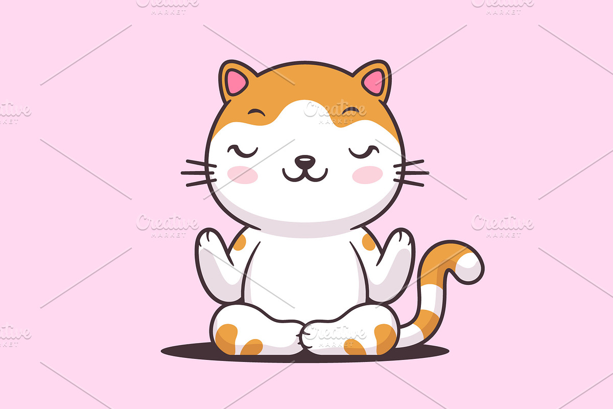 Zen Cat, an Animal Illustration by Vector Kitchen by Zoljo