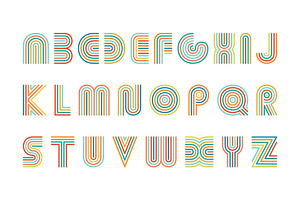 Colorful Striped Alphabet.