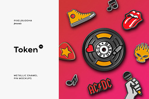 Metallic Enamel Pin Mockups, a Product Mockup by pixelbuddha.net
