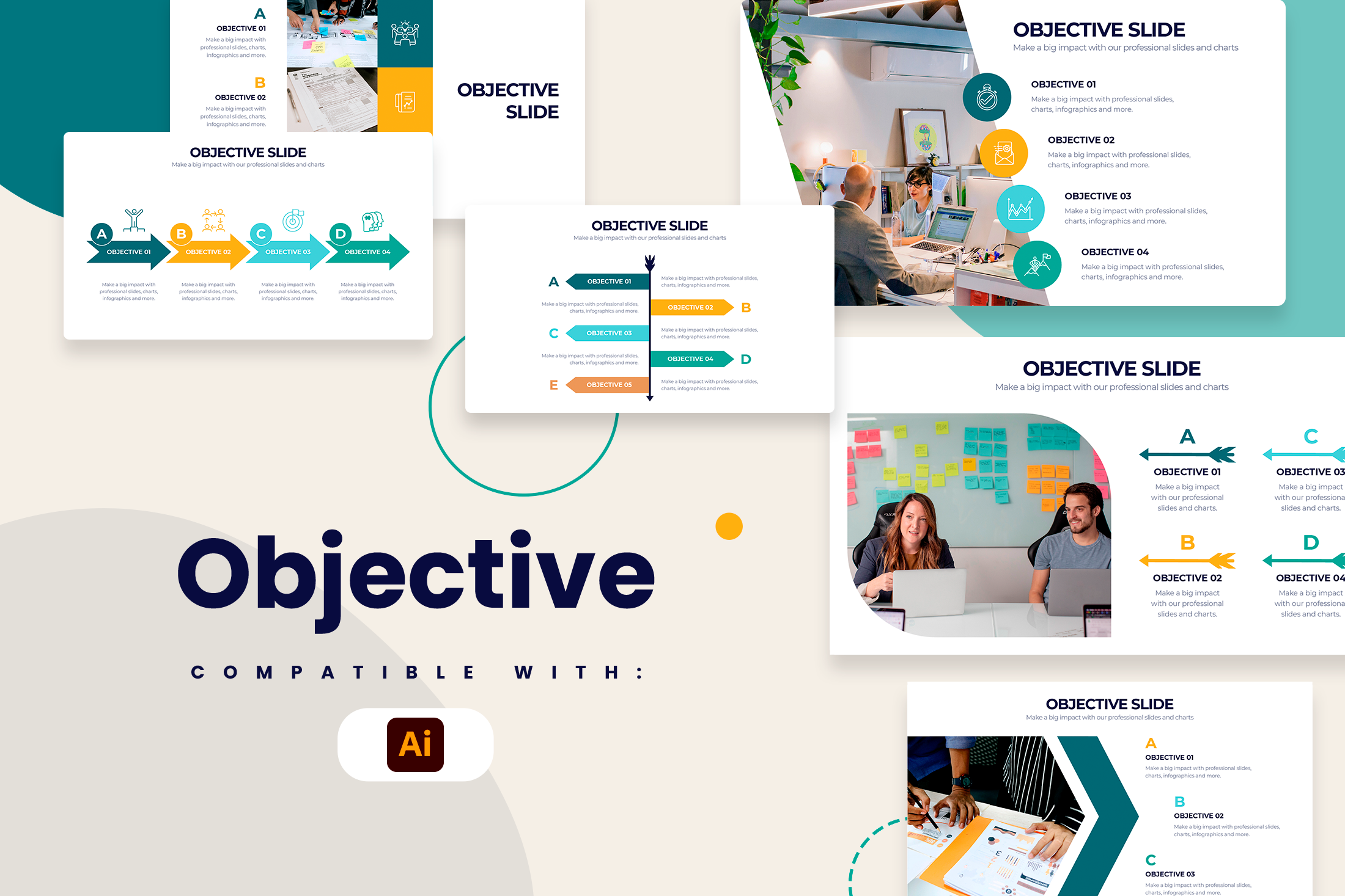 Objective Illustrator Templates, a Presentation Template by Slidesmash