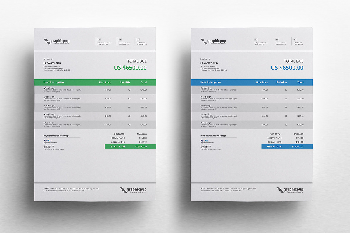 Invoice & Letterhead, a Stationery Template by Rongmistiry (Photo 8 of 9)
