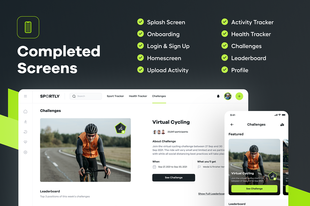 Sportly Fittech Web & Mobile UI Kit, an UI Kit Template by dhuhacreative (Photo 8 of 8)
