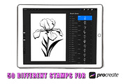 50 Iris Flowers Procreate Stamps, a Brush Add-On by Procreate Sale (Thumbnail 2 of 6)