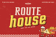 Route House Retro Diner Font Family, a Slab Serif Font by Voleshads (Thumbnail 1 of 10)