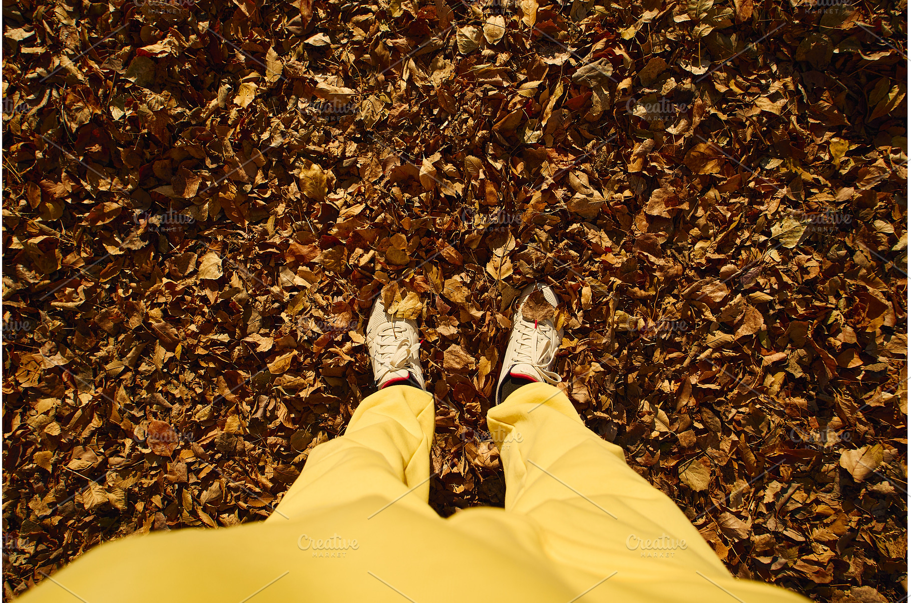 A person in yellow pants walks on a, a Nature Photo by darksoul72