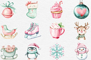 Kawaii Pink Mint Christmas Clipart, an Illustration by Black Bird Studio (Thumbnail 3 of 6)