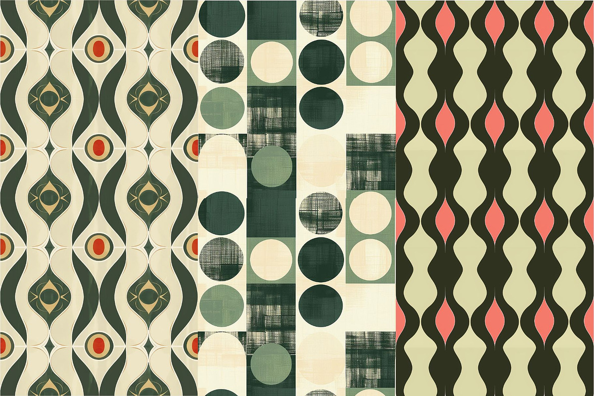 10 Olive Retro Seamless Patterns, a Pattern Graphic by Inknfolly (Photo 3 of 6)