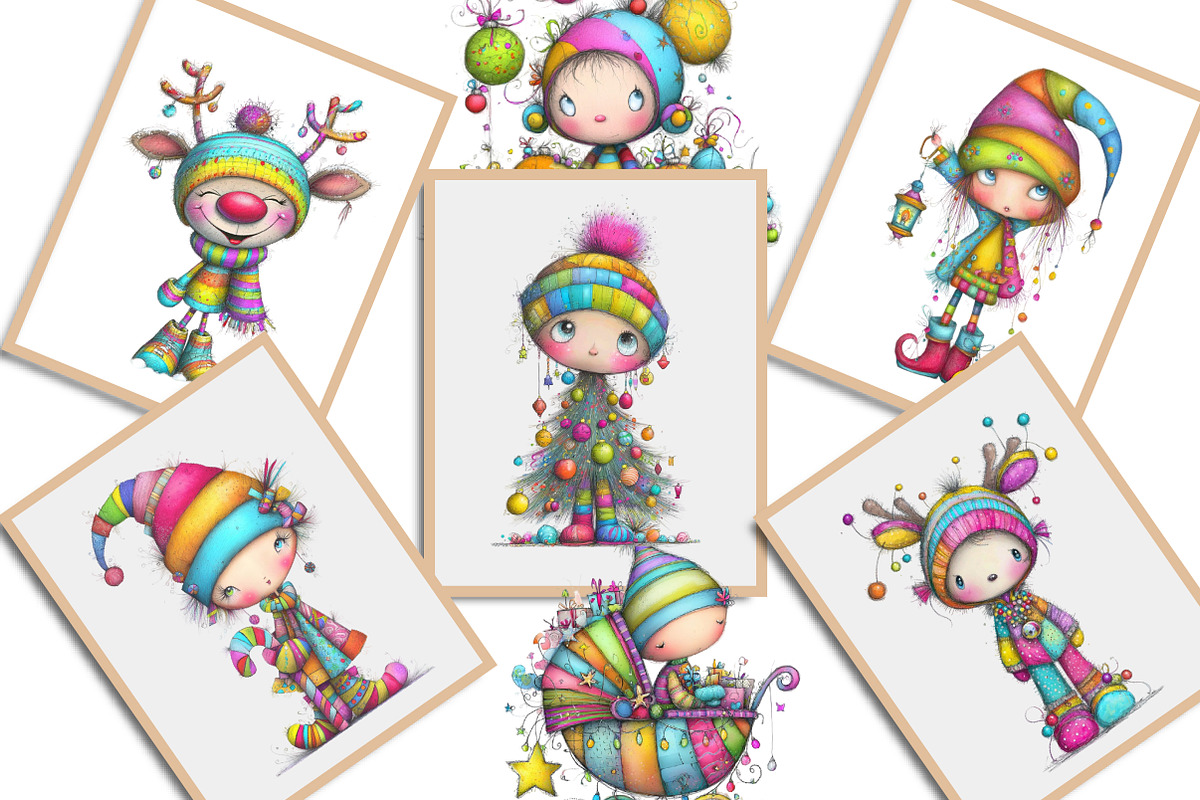 Whimsical Christmas Baby Kid Clipart, an Illustration by Creative Art (Photo 11 of 11)