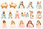 Nativity Clipart Religious Christmas, a Seasonal Illustration by SugarCloudStudioArt (Thumbnail 3 of 6)