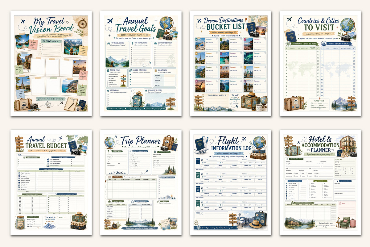 2027 Travel Planner, a Stationery Template by Designmela01 (Photo 2 of 5)