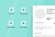 Podcast Wireframe Website, a Wireframe Template by INSPR STD (Thumbnail 3 of 6)