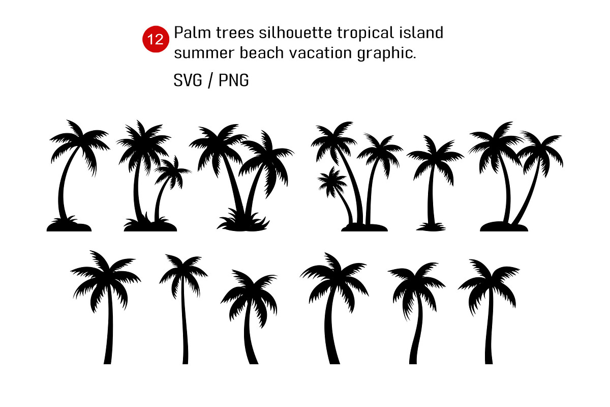 Palm Trees Silhouette Illustrations, a Decorative Illustration by kaisorn (Photo 1 of 3)