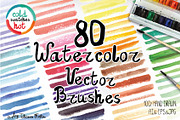 80 Watercolor Vector brushes, a Brush Add-On by Tatianakost49 (Thumbnail 1 of 7)