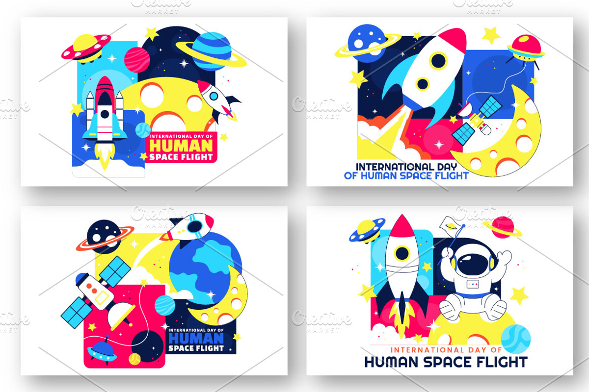 10 Human Space Flight Day, an Object Illustration by denayunebgt (Photo 3 of 4)
