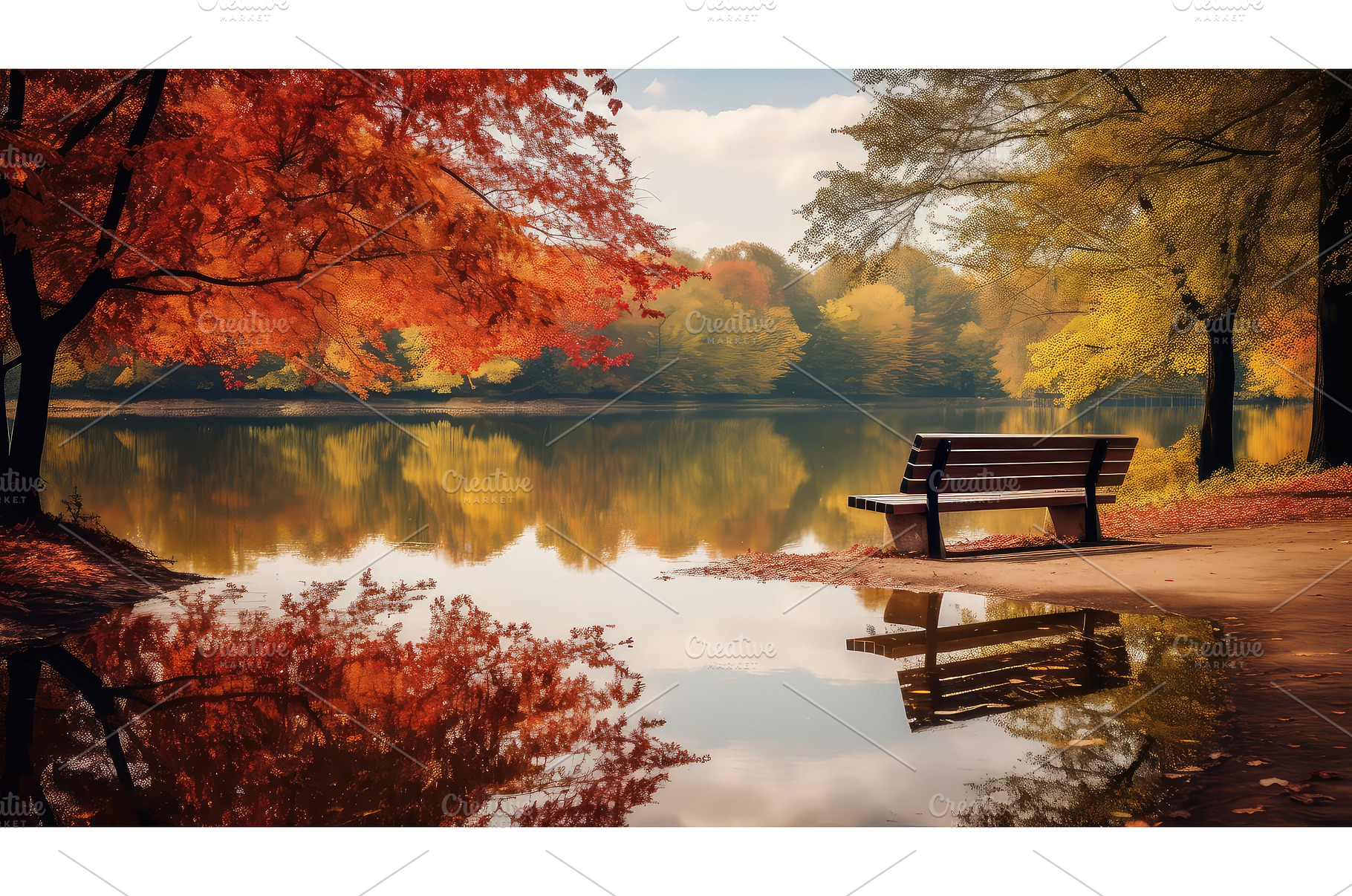 leaves park autumn background ai, a Nature Photo by pikepicture