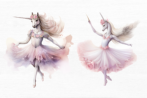 Ballerina Unicorn Clipart