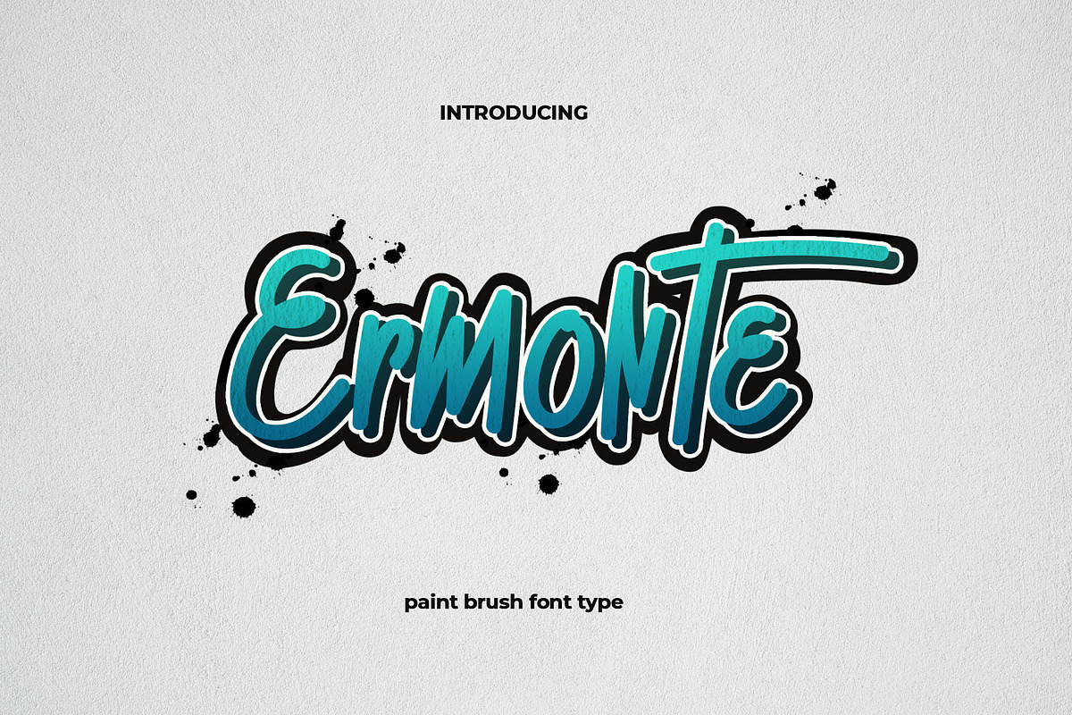 Ermonte - Paintbrush Font, a Script Font by Artnivora.Std (Photo 1 of 4)