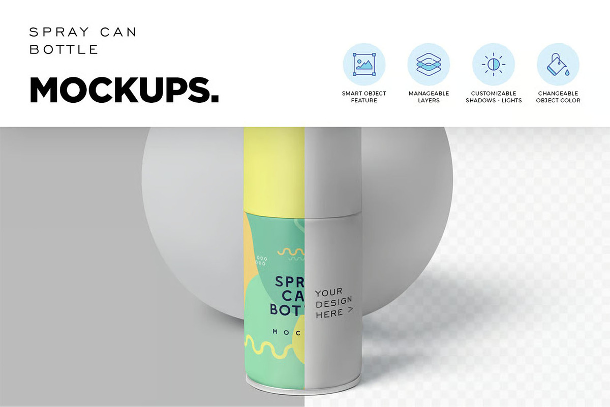 Spray Can Mockups, a Product Mockup by megostudi0 (Photo 4 of 7)