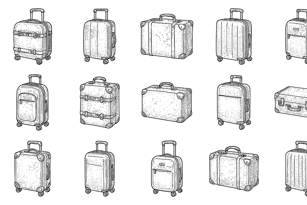 HandDrawn Luggage Icon Collection, an Illustration by Sempu