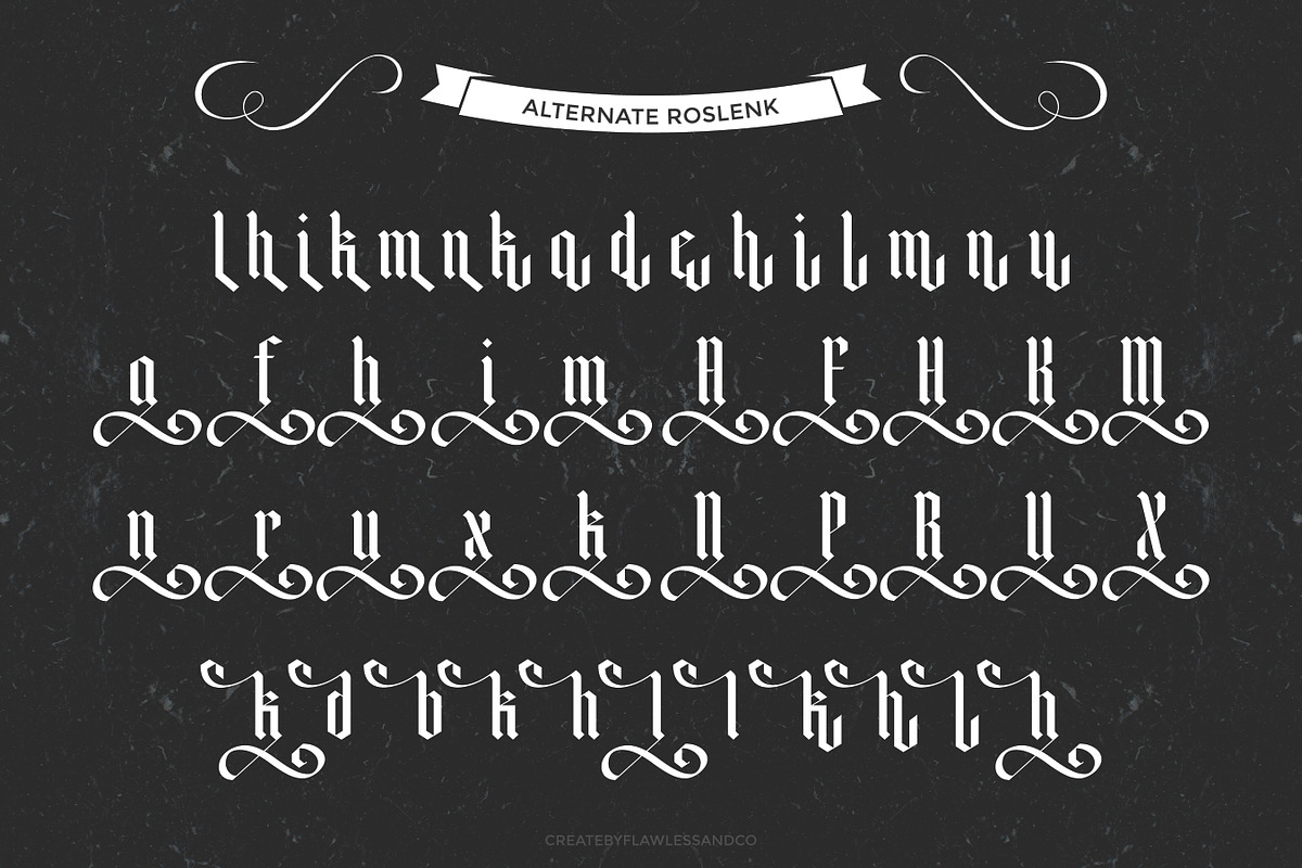Roslenk - Blalckletter Font, a Blackletter Font by Flawless And Co (Photo 8 of 10)