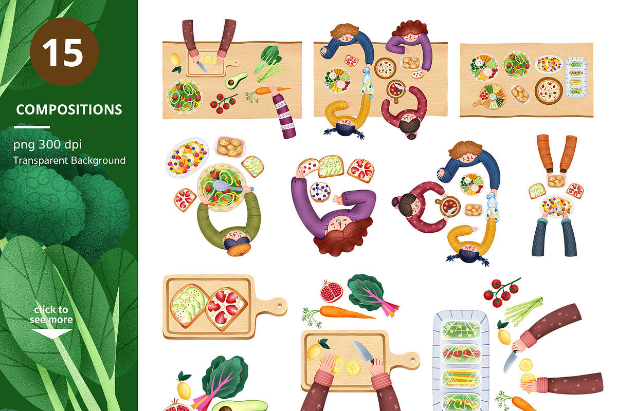 Vegan Joyful Gathering Digital Paint, a Food Illustration by CreativeValuation (Photo 3 of 11)
