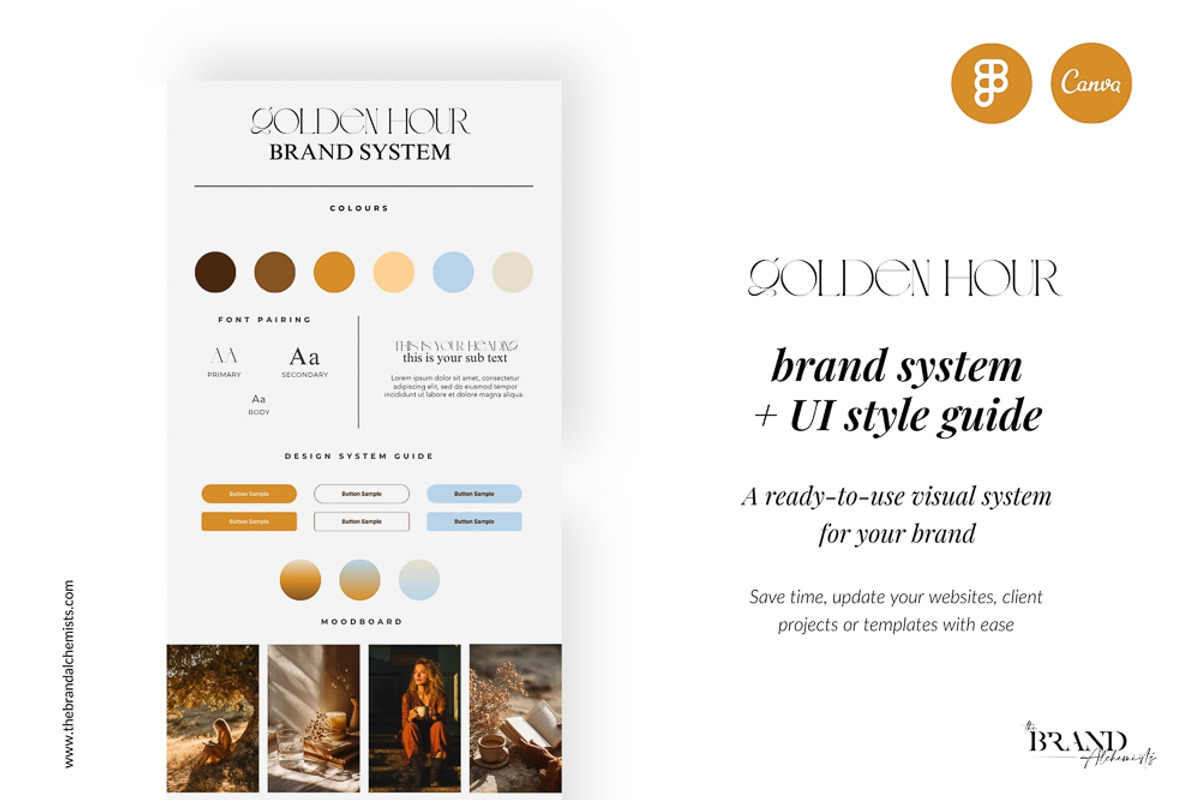Golden Hour Brand System + UI Kit, an UI Kit Template by The Brand Alchemists (Photo 1 of 12)