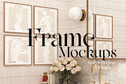 4 frame mockups Romantic interior, a Product Mockup by N digital designs (Thumbnail 1 of 5)