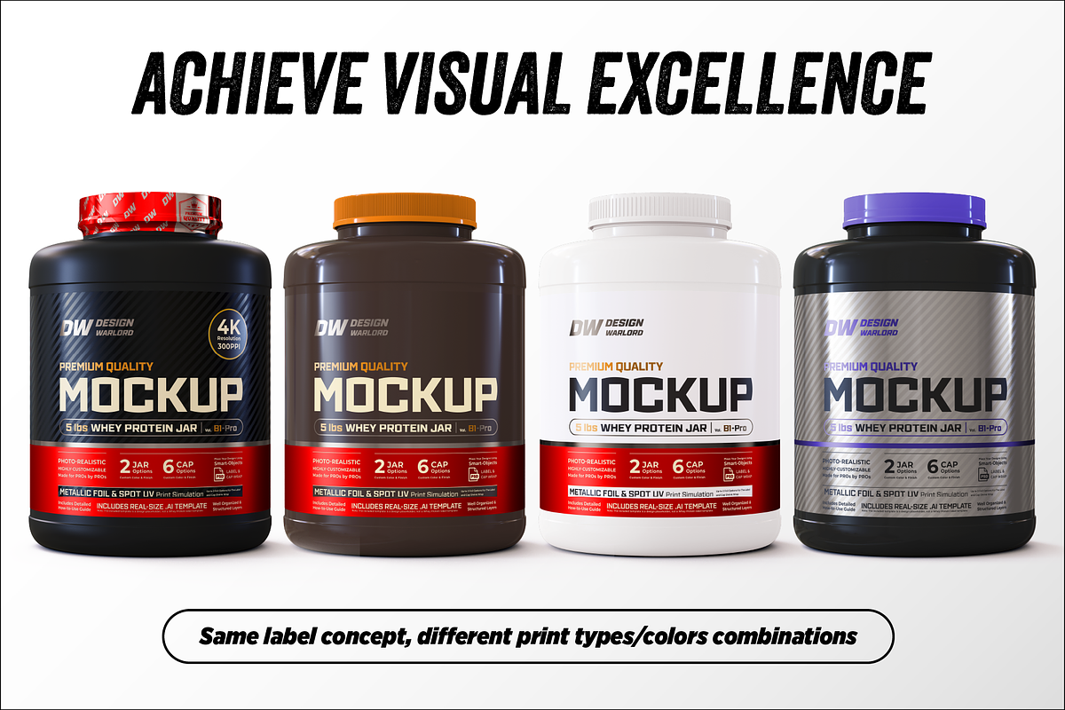 5lb Whey Protein Jar Mockup B1-Pro, a Packaging Mockup by Design Warlord (Photo 9 of 16)