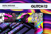 Glitch Psychedelic 12. Digital Paper, a Texture Illustration by KENO Mascots (Thumbnail 2 of 8)