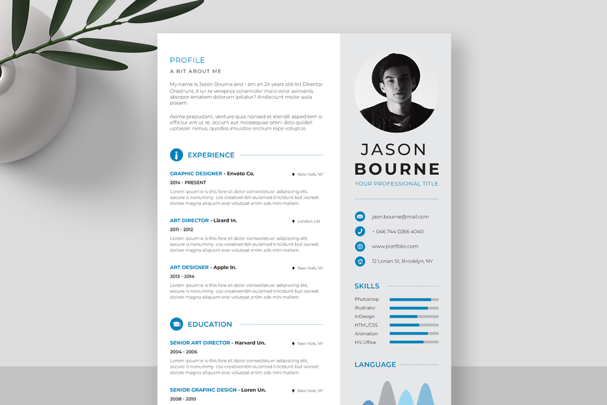 Info-graphic Resume/CV, a Resume Template by UX-group (Photo 1 of 5)