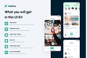 Hubline - Social Network Mobile App, an UI Kit Template by Unpixel Design (Thumbnail 3 of 5)