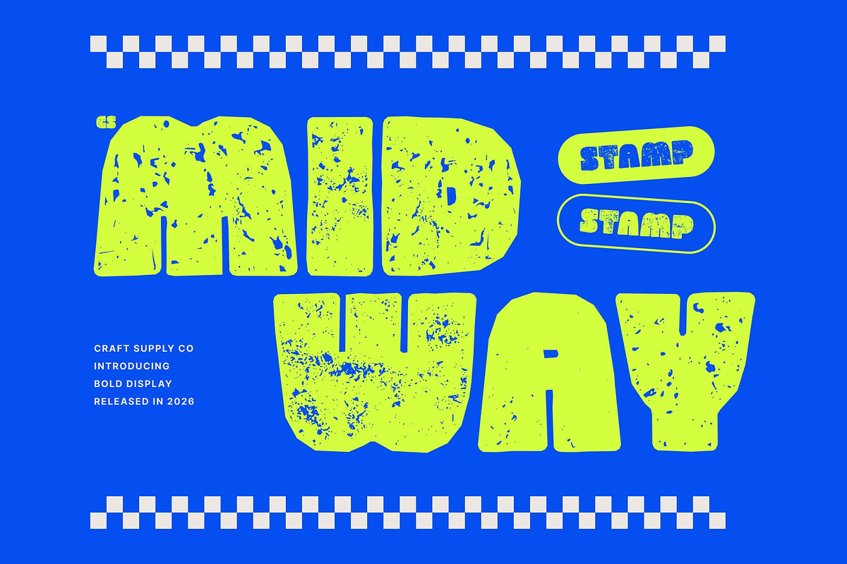 CS Midway Stamp, a Sans Serif Font by Craft Supply Co. (Photo 1 of 8)