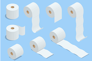 Isometric set of toilet paper rolls, an Object Illustration by Golden Sikorka