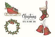 Christmas vintage set, an Illustration by Tabiti (Thumbnail 1 of 2)