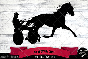 Harness Racing Silhouette Vector