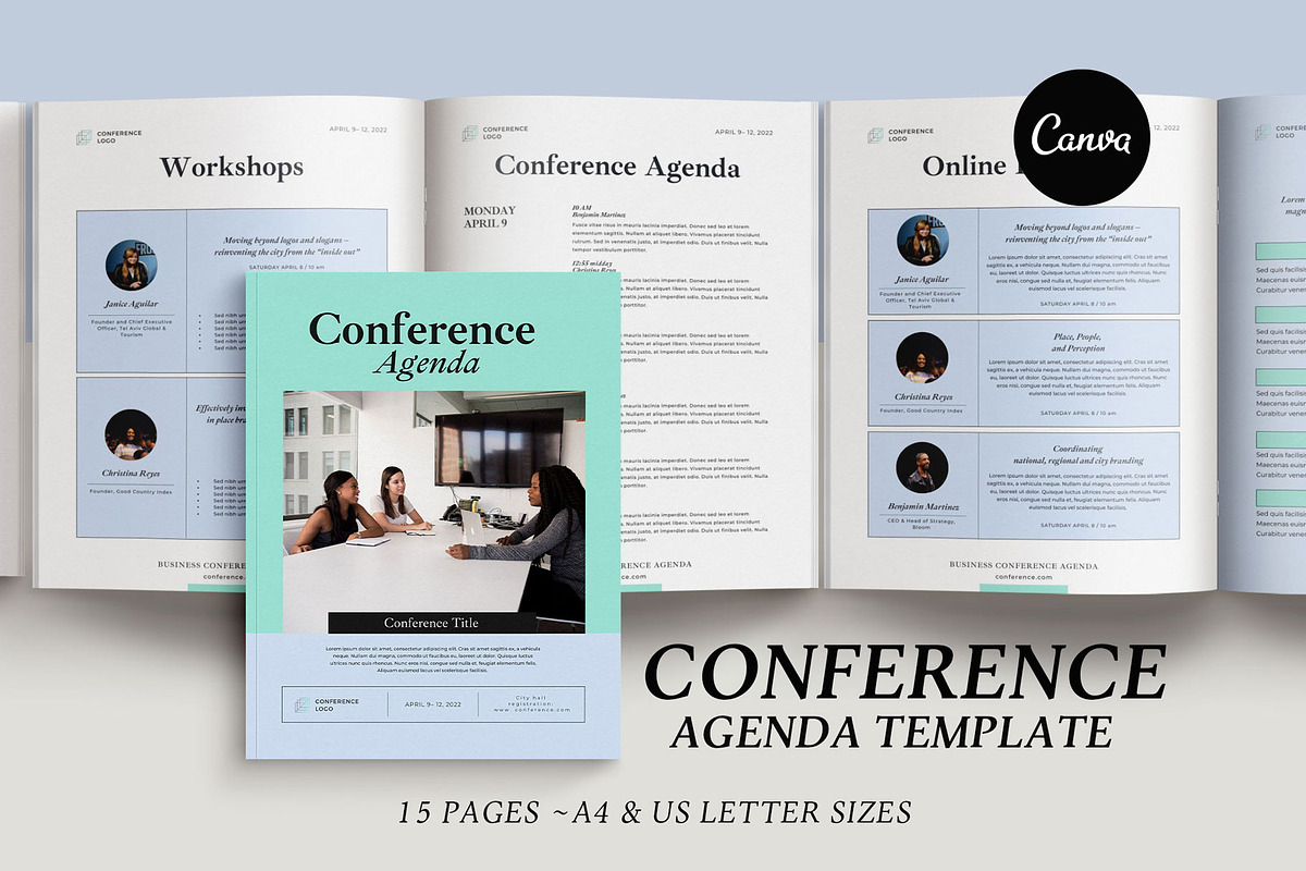 Conference Agenda Canva Template v3, a Magazine Template by 3.14&Co ...