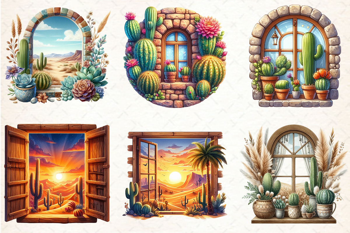 Watercolor Western Window Sublimatio, an Illustration by Libby Wishes (Photo 3 of 4)