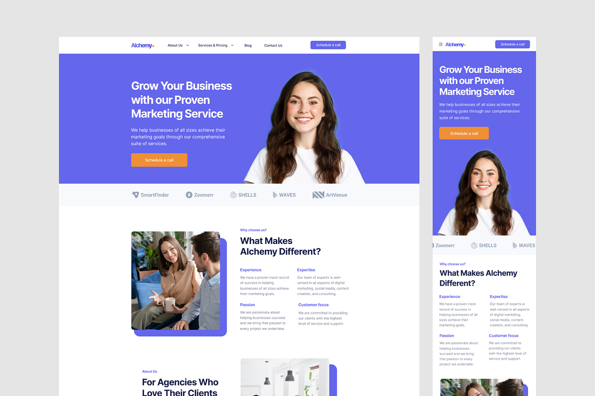 Alchemy - Landing Page, a Landing Page Template by UXProSolutions (Photo 2 of 5)