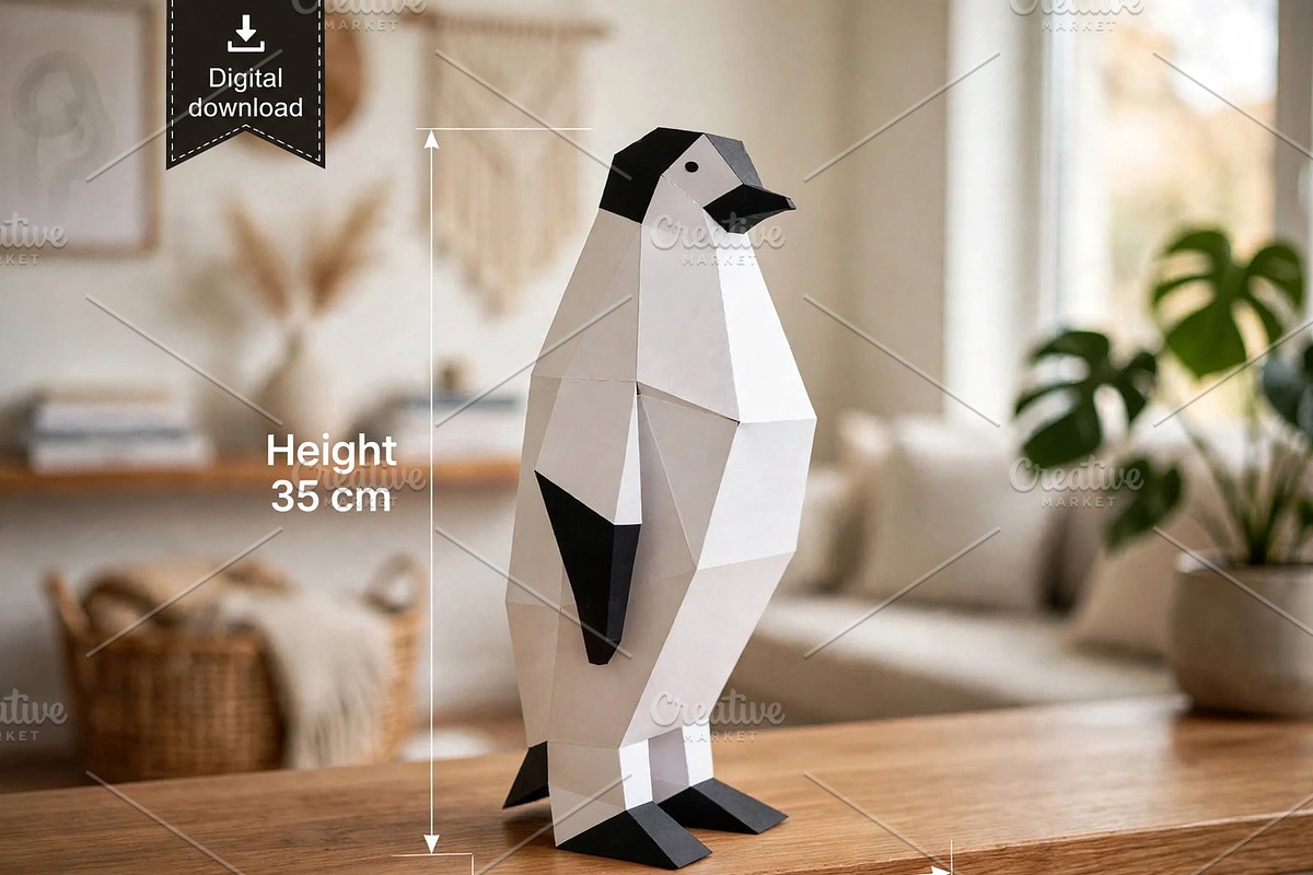 Penguin sculpture - 3d papercraft, a Card Template by PAPER amaze (Photo 1 of 5)